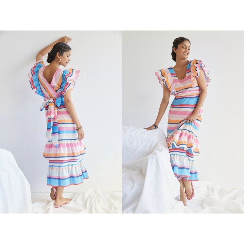 ANTHROPOLOGIE New Plenty by Tracy Reese Ruffled Maxi Dress 2X